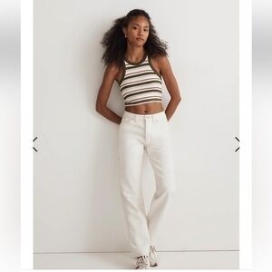 Madewell Women's Size S Variegated Rib Crop Tank in Stripe Loden $50